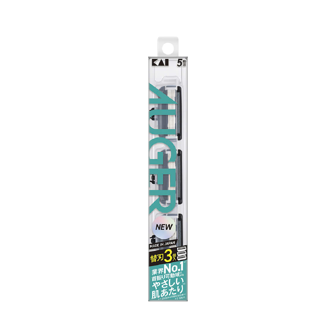 Hộp 3 Đầu Dao Cạo Râu KAI Auger 5 Lưỡi GA0172